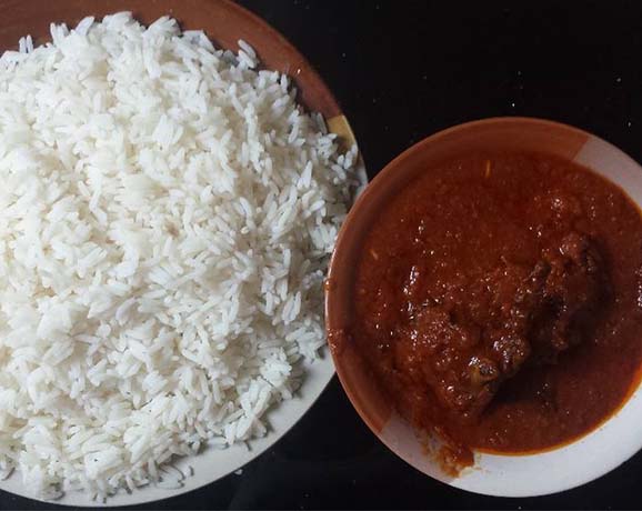 write an expository essay on how to prepare rice and stew